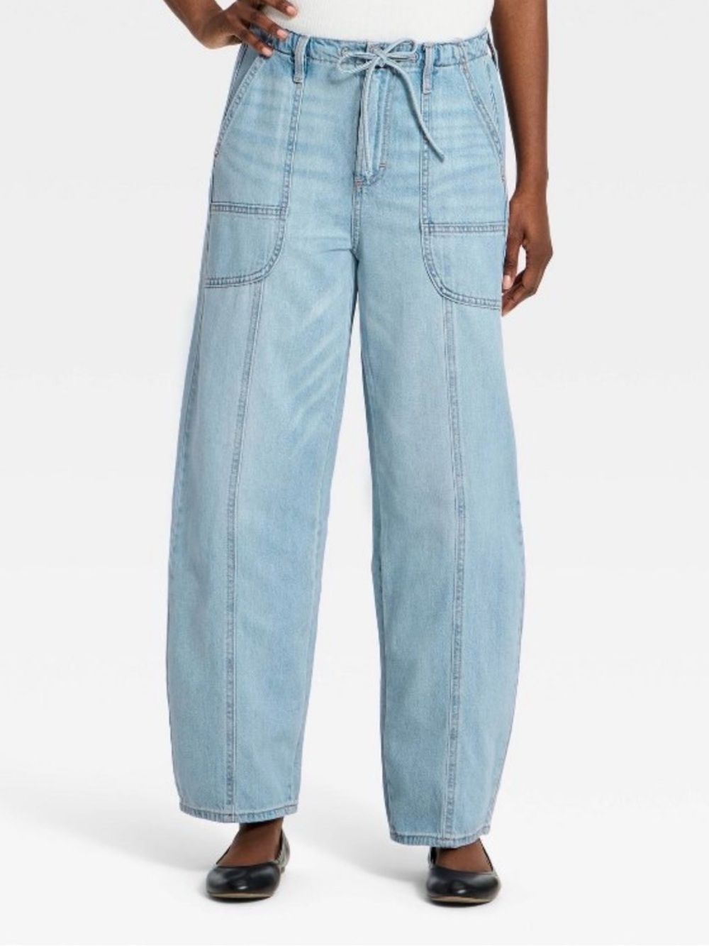 NWT Universal Thread High Rise Drawstring Soft Utility Jeans